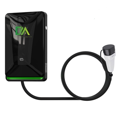 32A 黒色 壁掛けのACモバイル充電ステーション 22KW スマート電気自動車の家庭用充電器