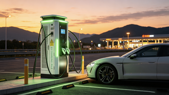 高速道路駐車場 業務用フリート急速充電ステーション ホワイトデューシリーズ DC EV充電器 240kW IP54 空冷 10インチタッチスクリーン OCPP1.6J対応 4G Ethernet WIFI APP