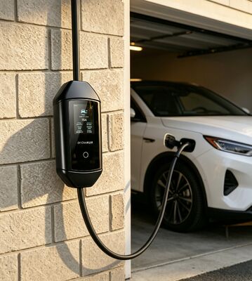 良い価格 ホーム アウトドア EV充電ソリューション McKee Q2 ポータブル AC充電器 タイプ1 7.6kW 85V～265V 入力電圧 6A～32A 電流調整可能 3.67インチ LCDディスプレイ IP54保護等級 UL94 V0 オンライン
