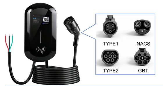 良い価格 7kW タイプ2 ポータブルAC EV充電器 8A 32A 調節可能 IP67 220V OCPP 1.6 5m ケーブル 3.6kg EVSE オンライン