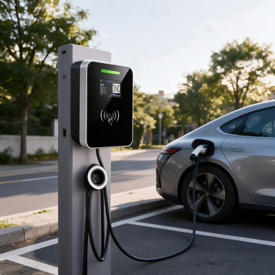 良い価格 住宅用・軽商業用EV充電ステーション スクエアガラス US Type1 AC充電器 ウォールコラムマウント 9.6kW 40A 85V 265V IP54 5.64インチLCDスクリーン オンライン