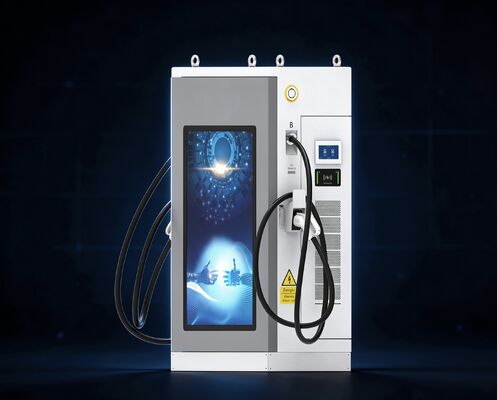 良い価格 大画面広告 商用直流充電台 CLF DC 80 80kW DC EV充電器 IP54 空気冷却 OCPP1.6J 55 インチ LCD マルチコネクタサポート オンライン