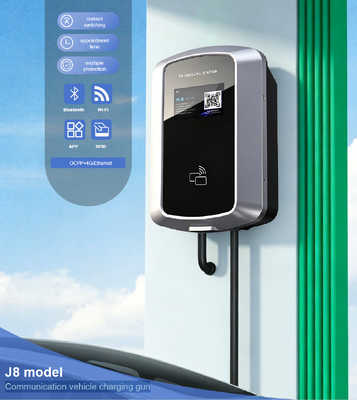 良い価格 サポート 壁と柱 マウント 85V 265V IP54 5.64 インチ LCD 住宅用EV充電 7kW 32A J8 AC EV充電ステーション ユーロタイプ2 オンライン