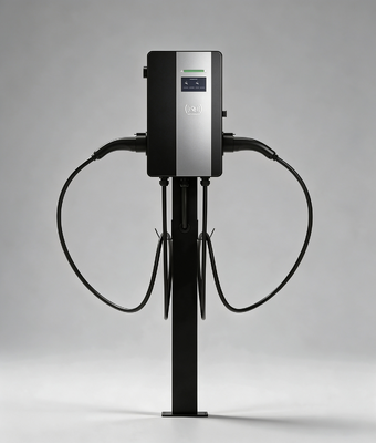 良い価格 商業グレード 高出力 Type2 44KW デュアルガン フロアスタンド AC EV充電器 CLF AC 44D IP54 OCPP1.6J 4.3インチ高輝度タッチスクリーン搭載 オンライン