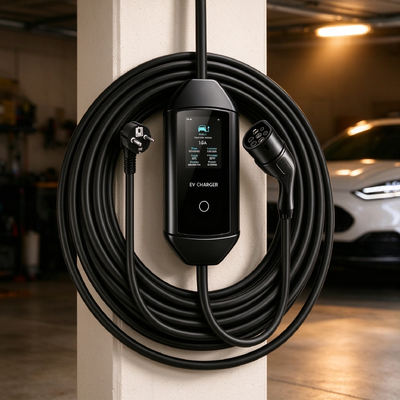 良い価格 ポータブルAC EV充電器 タイプ1 8A 1.92kW 120V プラグアンドプレイ 3.67インチLCDディスプレイ付き オンライン